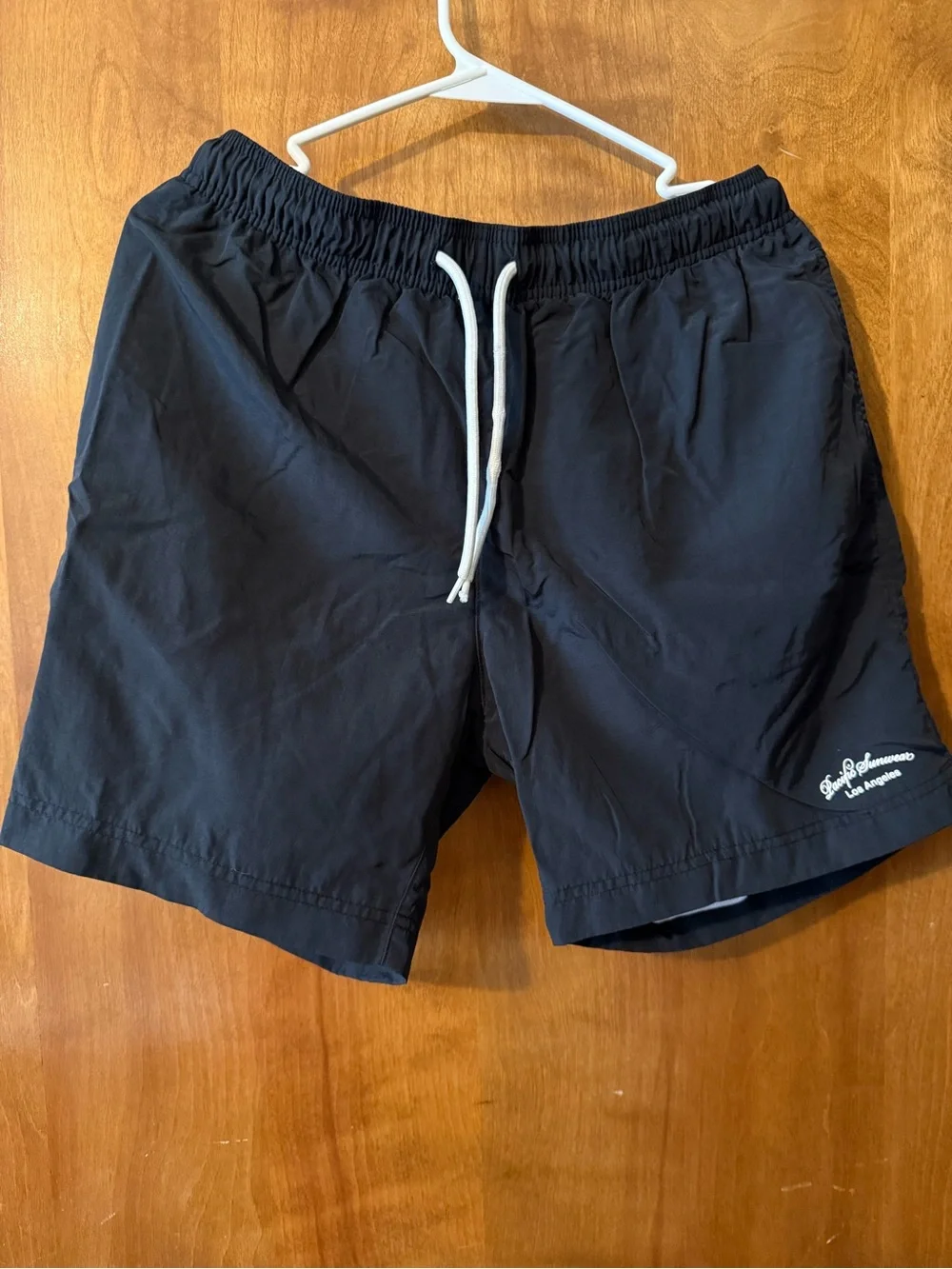 Men’s PacSun Black Swim Trunks with White Drawstring